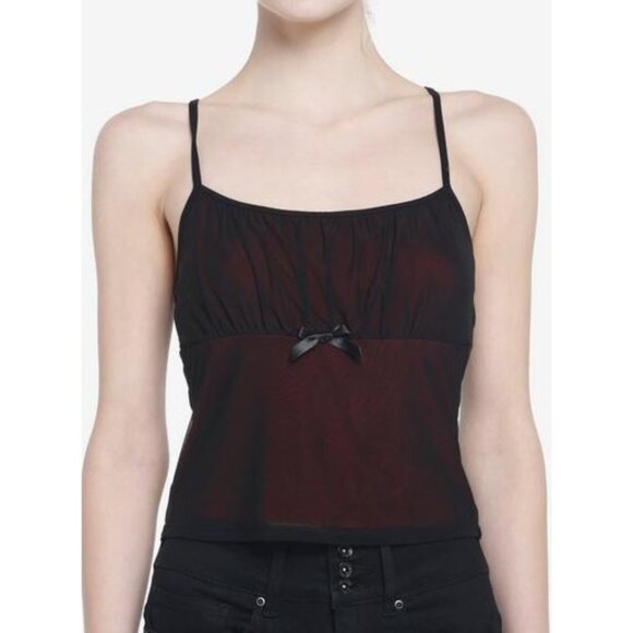 Women Size XL Black Red Cami Tank Top Spaghetti Strap Lingerie Sleepwear Casual - Picture 8 of 8